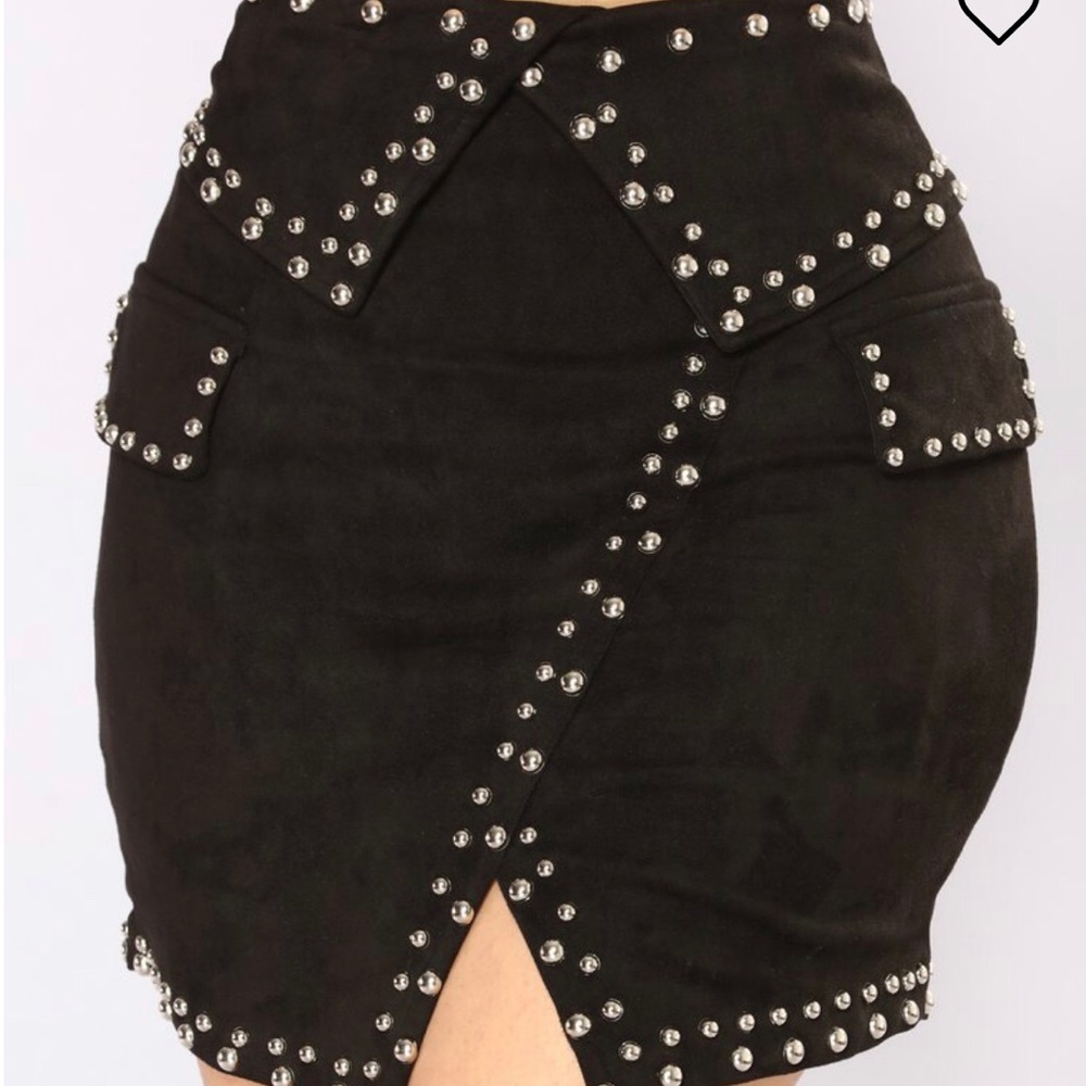 🆕 FashionNova Suede Studded Skirt